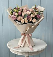 Букет цветов из:  Розы и Лизиантусы в Новосысоевке