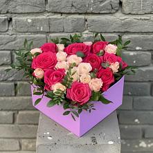 Цветочная композиция из Розы в коробке в Новосысоевке