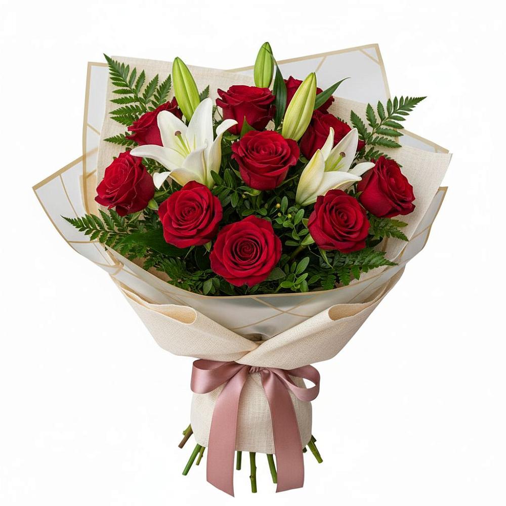 Букет цветов из: Лилии и Розы в Новосысоевке