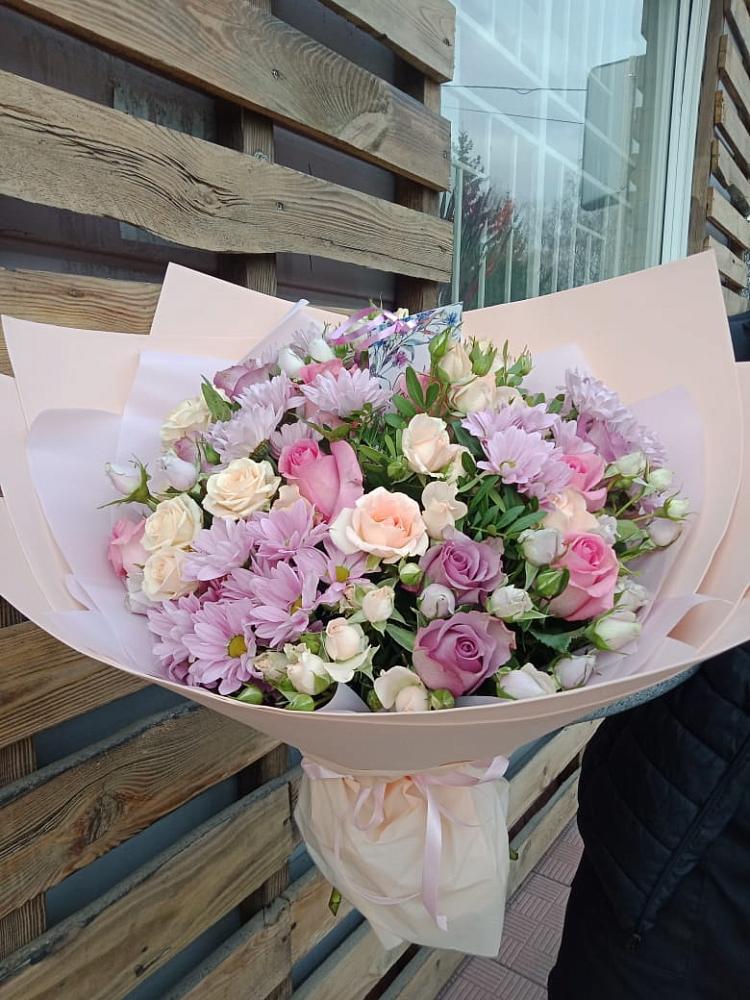 Букет цветов из: Розы и Хризантемы в Новосысоевке