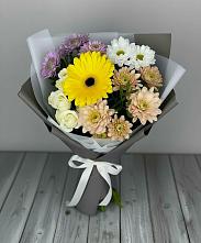 Букет цветов из:  Розы, Герберы и Хризантемы в Новосысоевке
