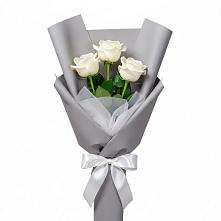 Букет 3 белые розы #REPLACE_PRED# Новосысоевке