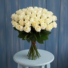Букет 51 Белая роза Эдлесс Лав в Новосысоевке