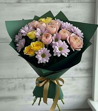 Букет цветов из:  Хризантемы и Розы в Новосысоевке