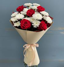 Букет цветов из:  Розы и Хризантемы в Новосысоевке