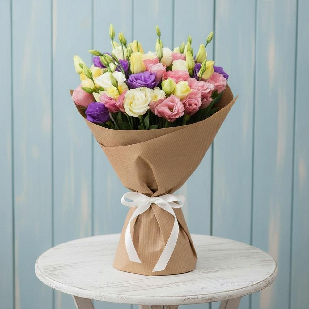 Букет цветов из: Лизиантусы в Новосысоевке