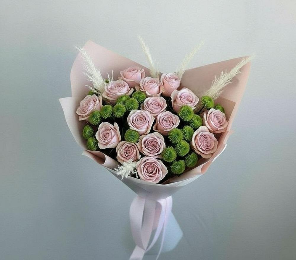 Букет цветов из: Розы и Хризантемы в Новосысоевке