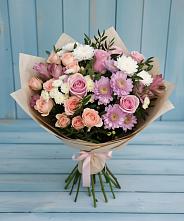 Букет цветов из:  Хризантемы, Розы и Альстромерии #REPLACE_PRED# Новосысоевке