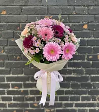Букет цветов из:  Герберы и Хризантемы #REPLACE_PRED# Новосысоевке