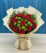 Букет цветов из:  Розы и Хризантемы в Новосысоевке