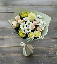 Букет цветов из:  Альстромерии, Розы и Хризантемы в Новосысоевке