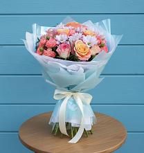 Букет цветов из:  Хризантемы и Розы в Новосысоевке