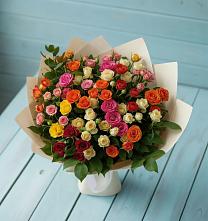 Букет Микс из разноцветных кустовых роз #REPLACE_PRED# Новосысоевке